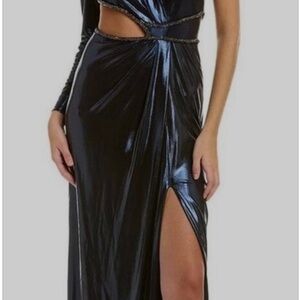 Sleek Black Cut-Out Maxi Dress. NEW